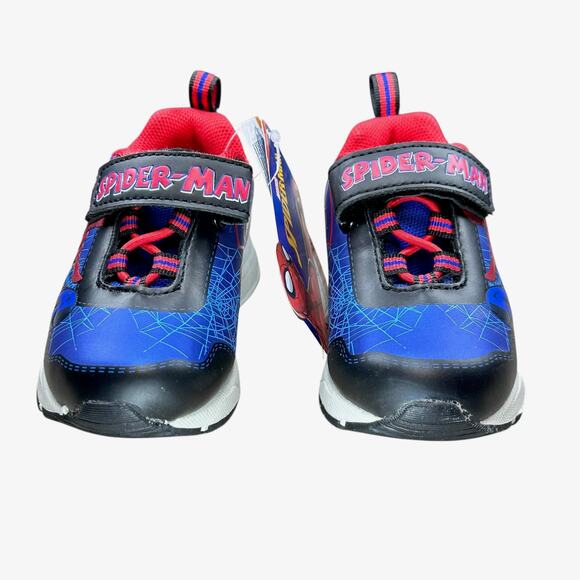Marvel Spiderman Light Up Sneakers Size 6 Blue Red Unisex Hook & Loop New - Picture 8 of 11